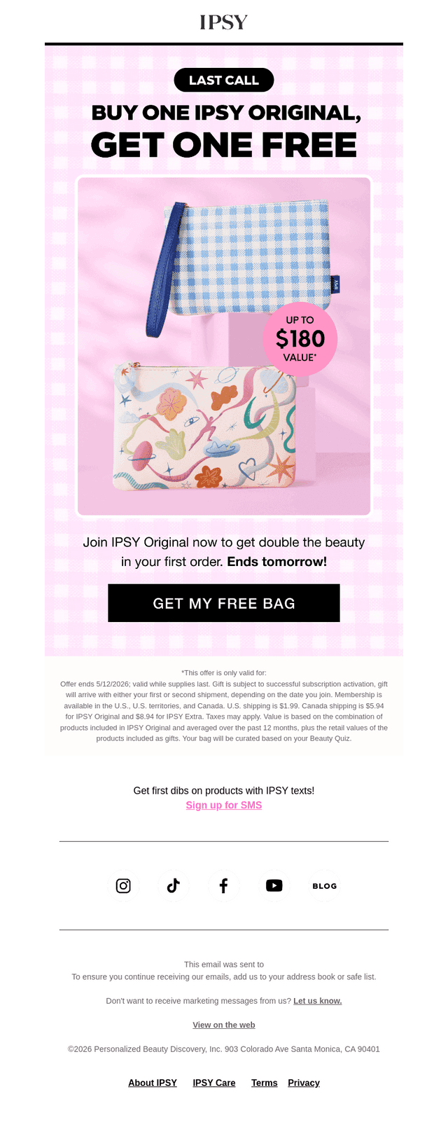 Buy One, Get One FREE bag
