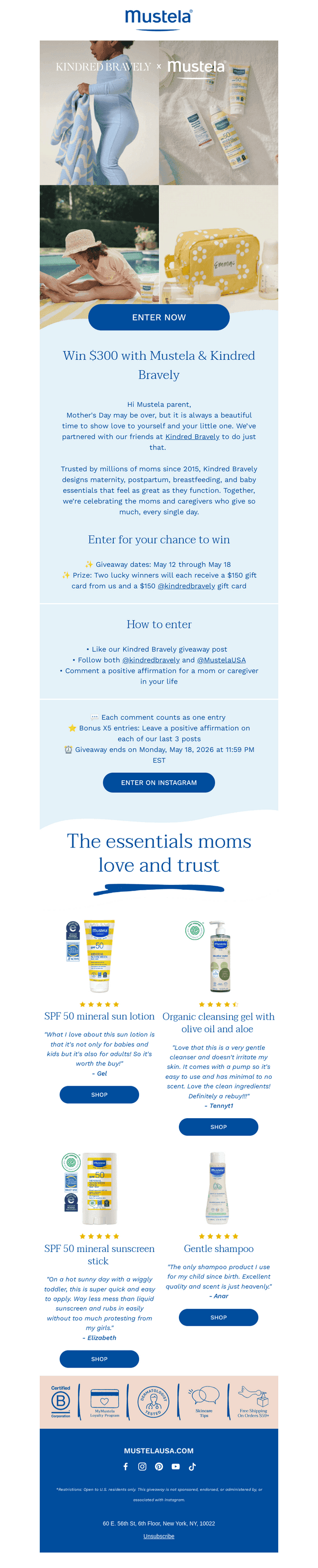 Mustela USA email from Tue, May 12, 2026