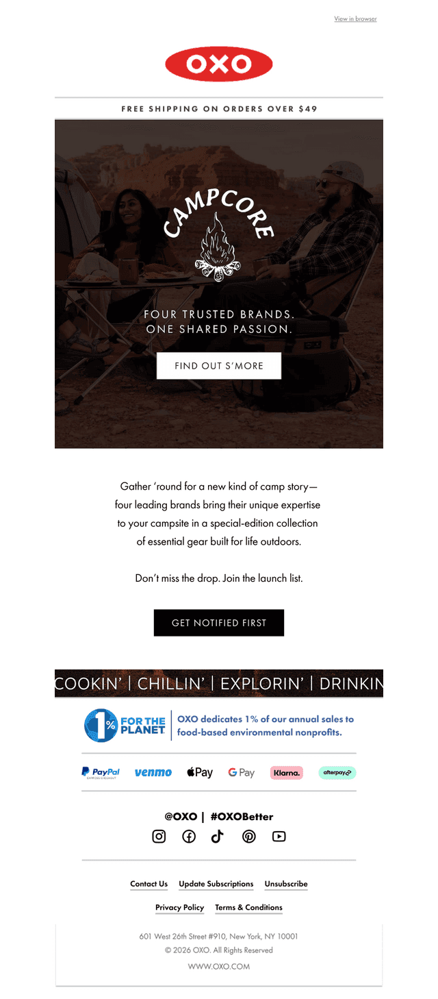 OXO email from Tue, May 12, 2026