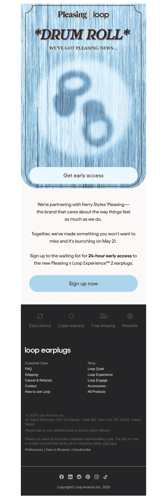 Loop Earplugs email from Tue, May 12, 2026