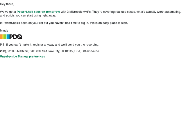 PDQ email from Tue, May 12, 2026