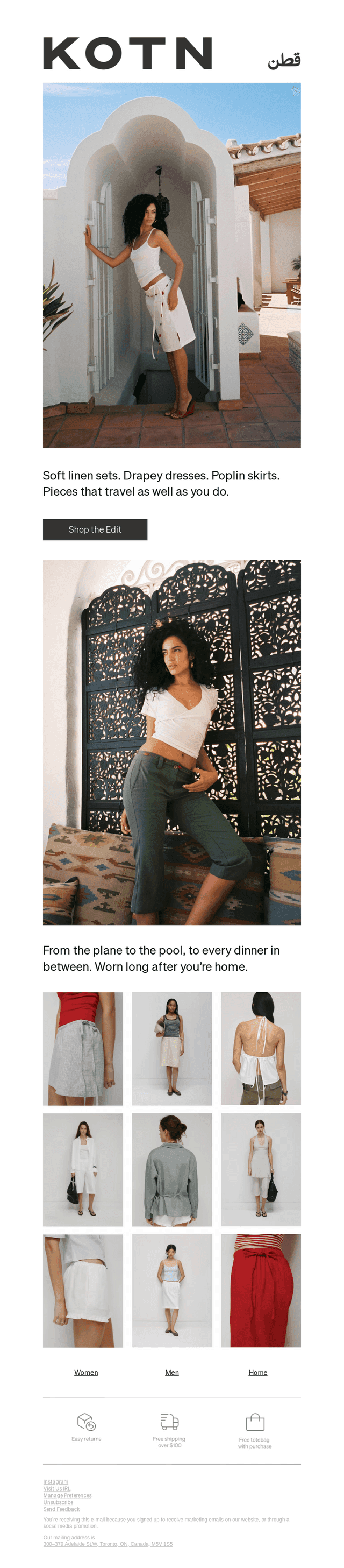 Linen, poplin, and everything you’ll pack.