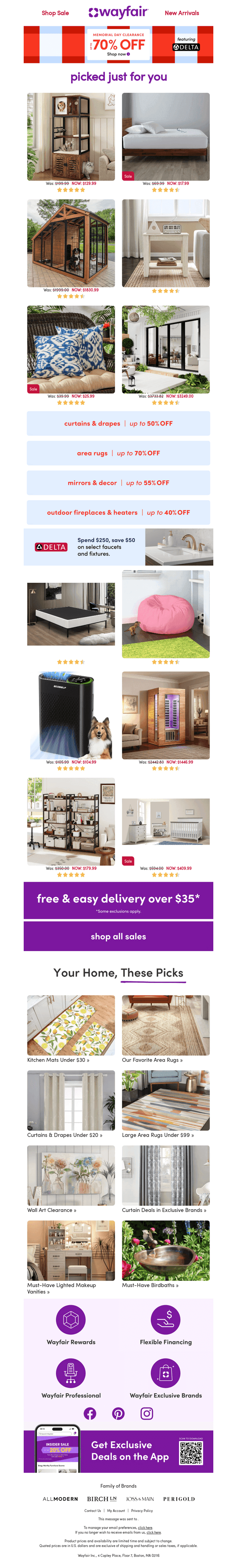 Wayfair email from Wed, May 13, 2026