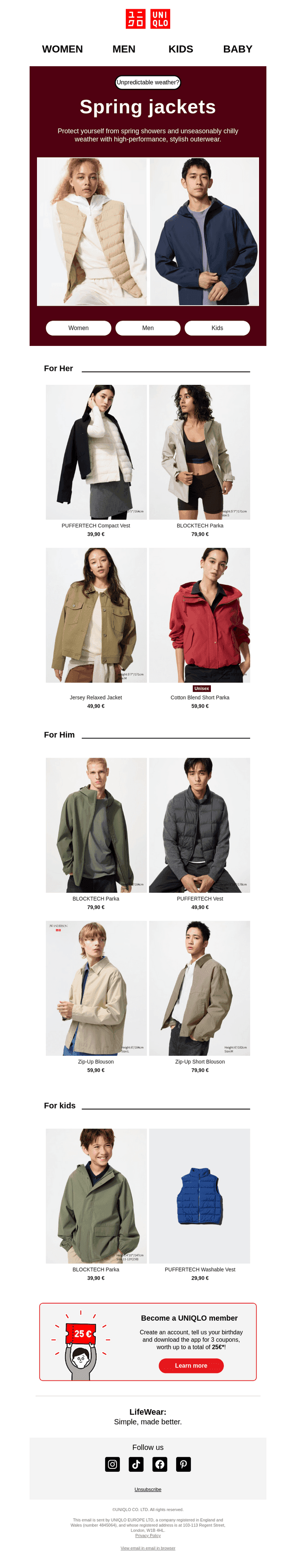 UNIQLO email from Wed, May 13, 2026