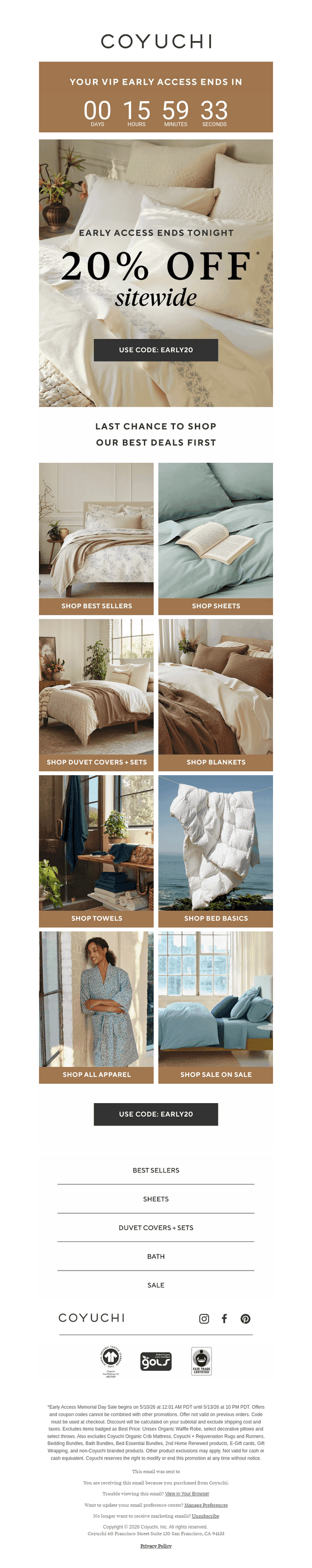 LAST DAY: 20% Off Sitewide Early Access