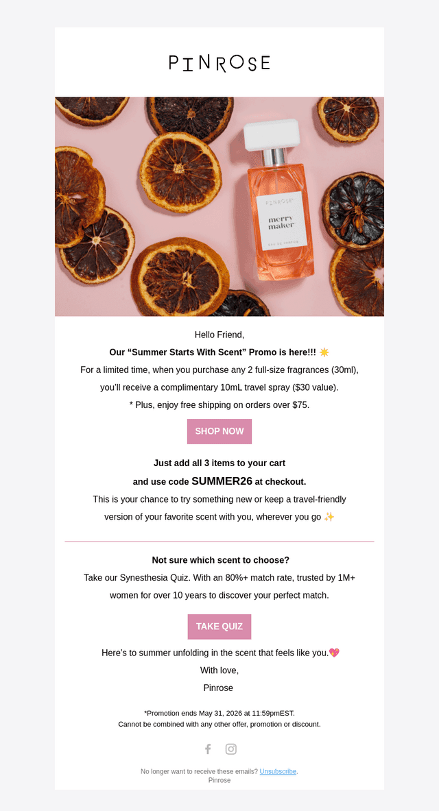 Pinrose email from Wed, May 13, 2026