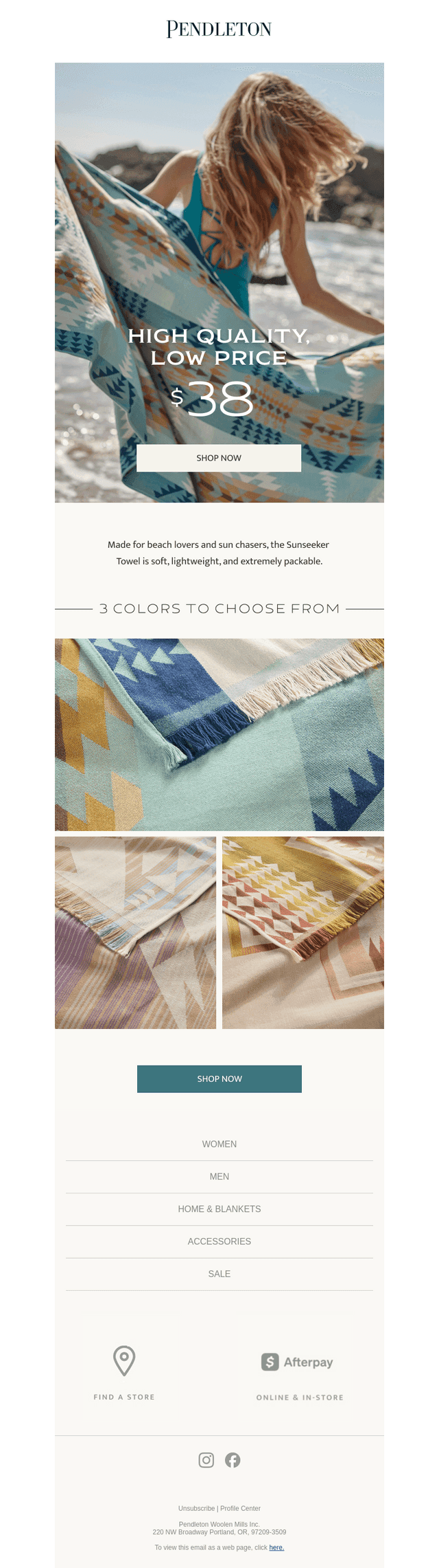 The Sunseeker Towel, only $38