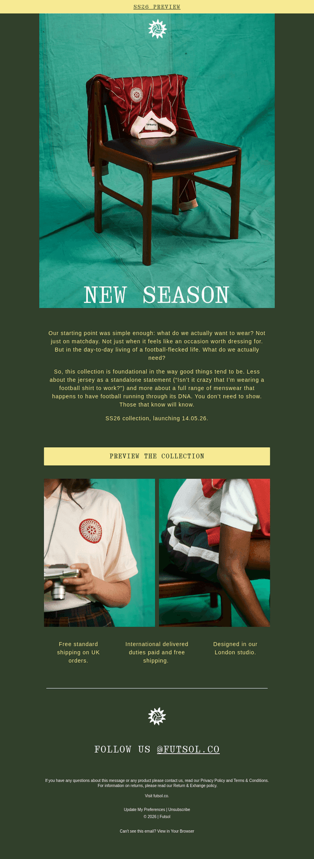 New collection, launching tomorrow.