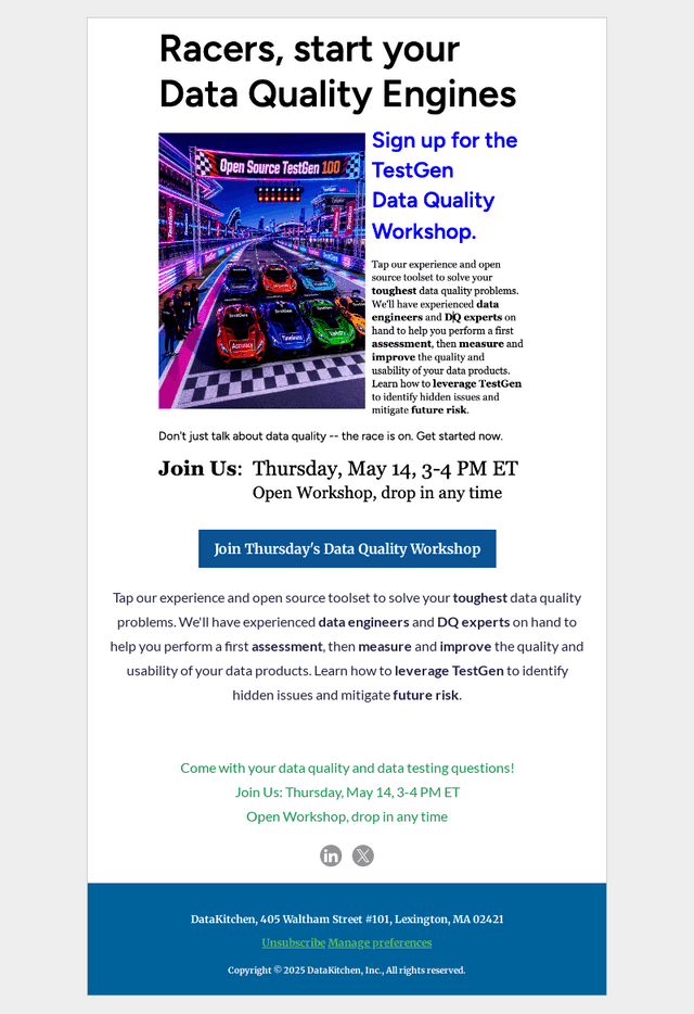 , Data Quality Workshop, Thursday
