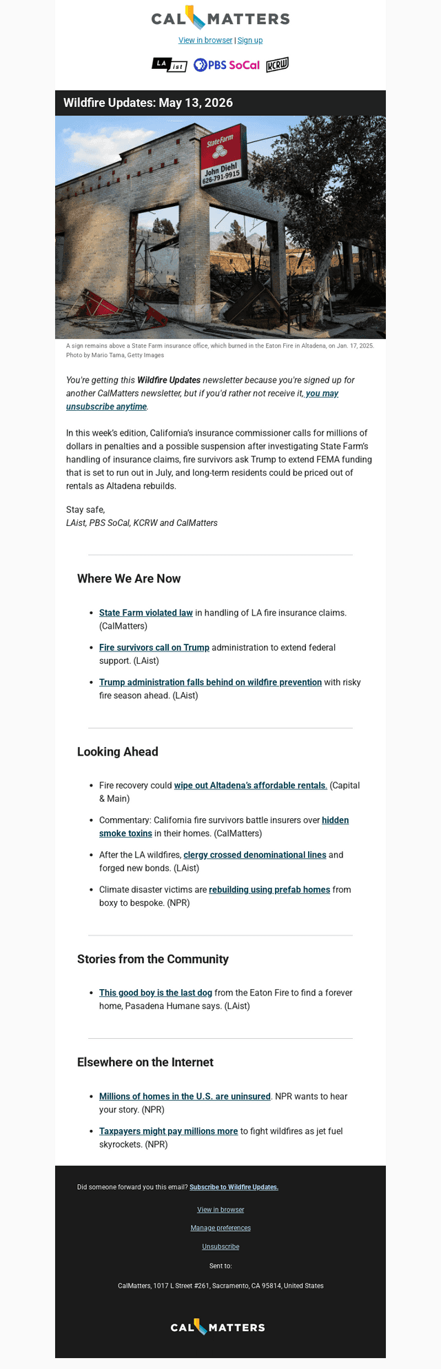 Calm email from Wed, May 13, 2026