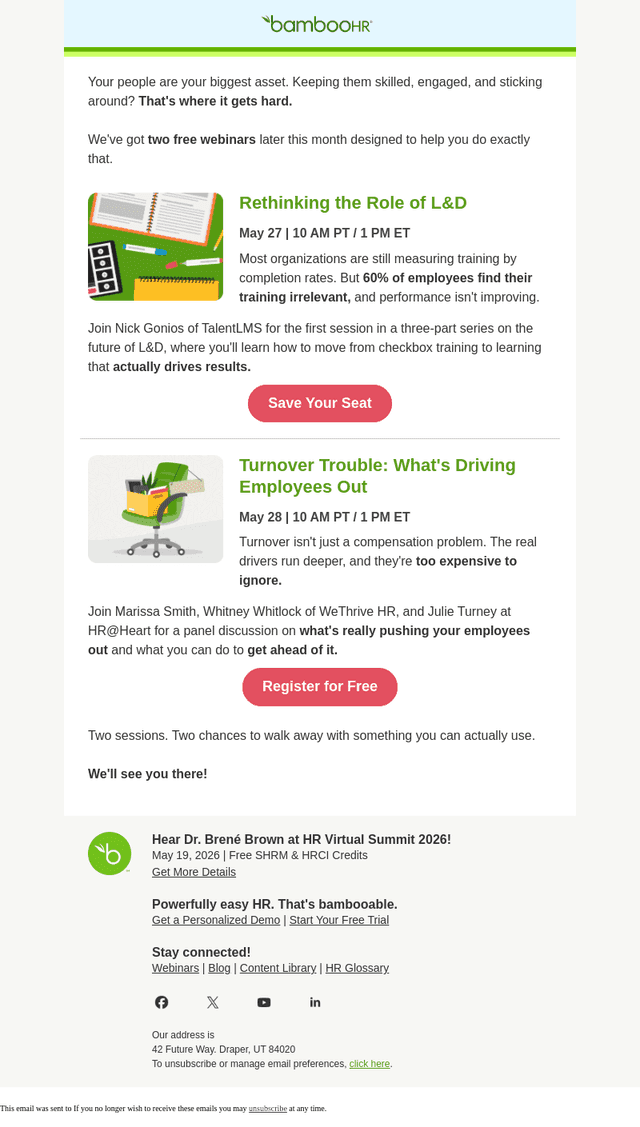 2 Free Webinars. 2 Big HR Challenges.