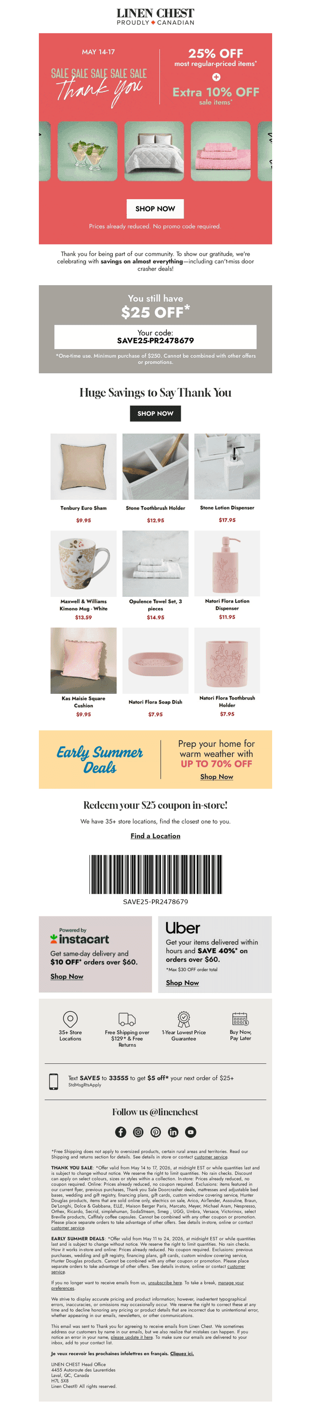 Linen Chest email from Thu, May 14, 2026