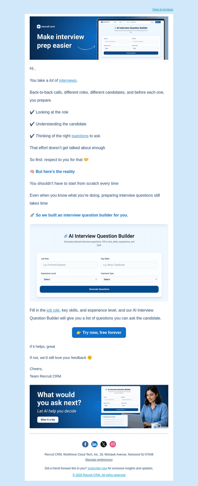 Recruit CRM email from Thu, May 14, 2026