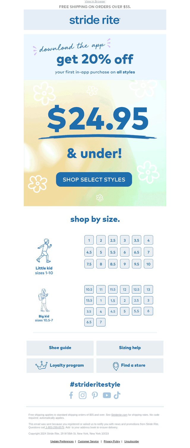 Stride Rite email from Fri, May 15, 2026