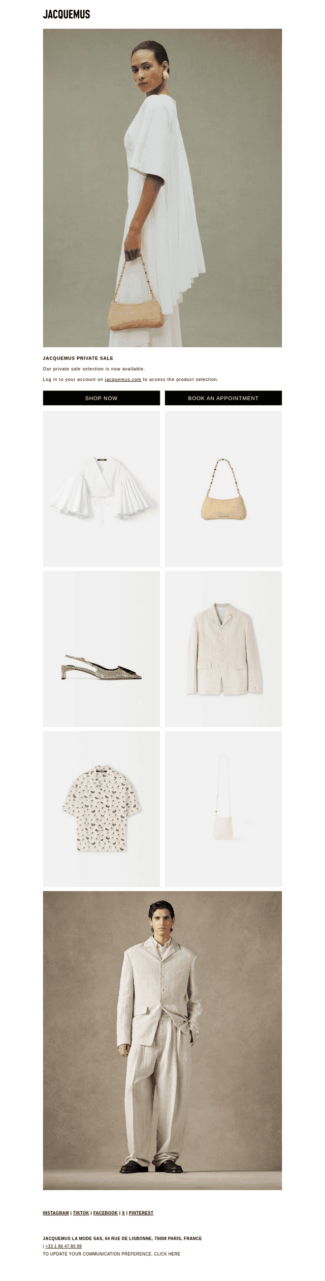 JACQUEMUS PRIVATE SALE