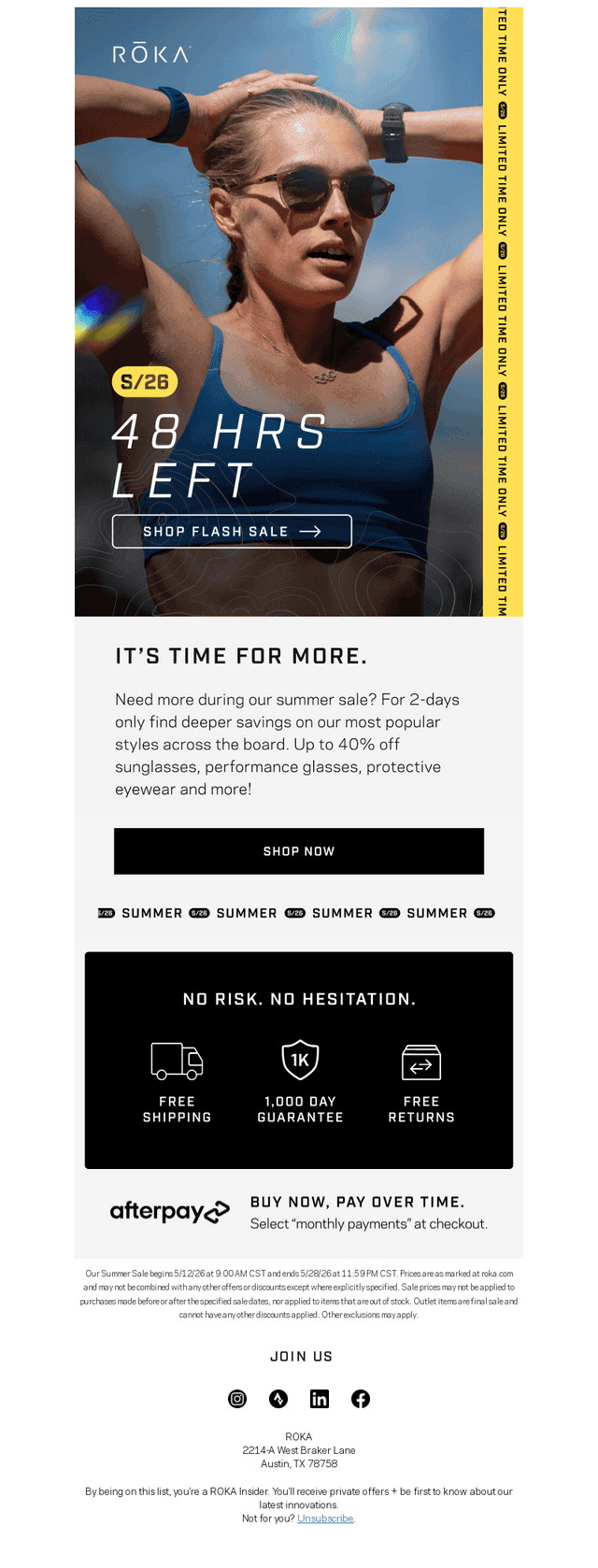 Roka Sports email from Fri, May 15, 2026