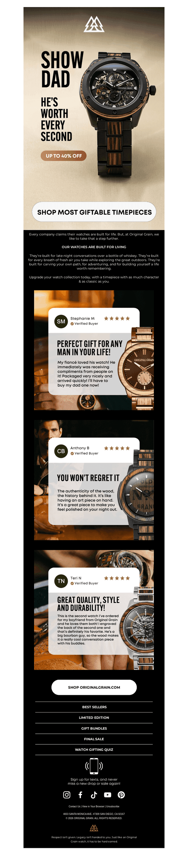 Dad will love this timepiece