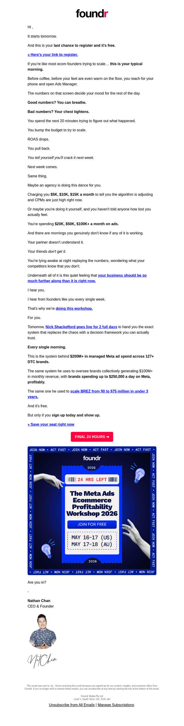 Foundr email from Fri, May 15, 2026