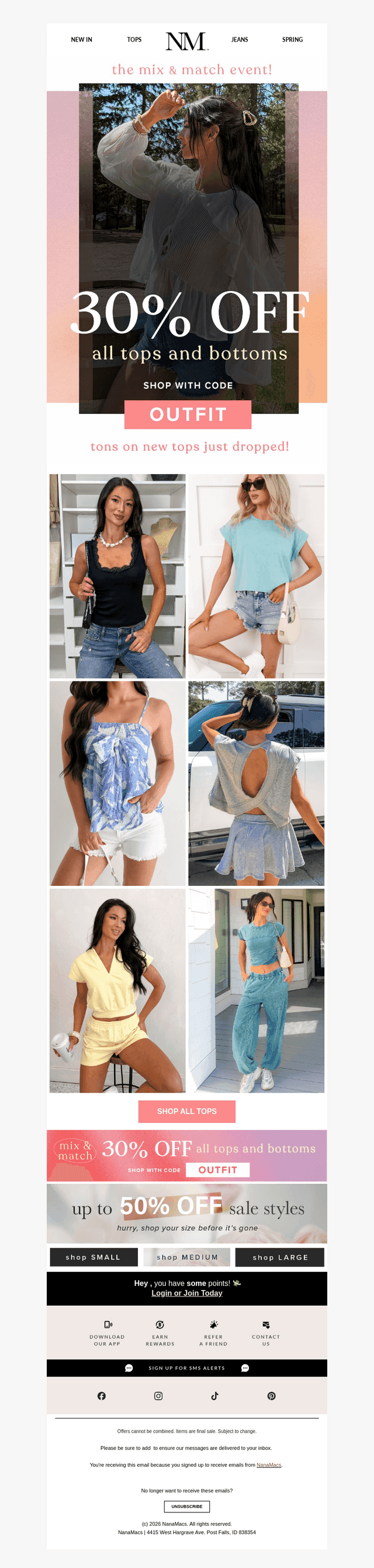 new TOPS & 30% OFF! ☀️🌷