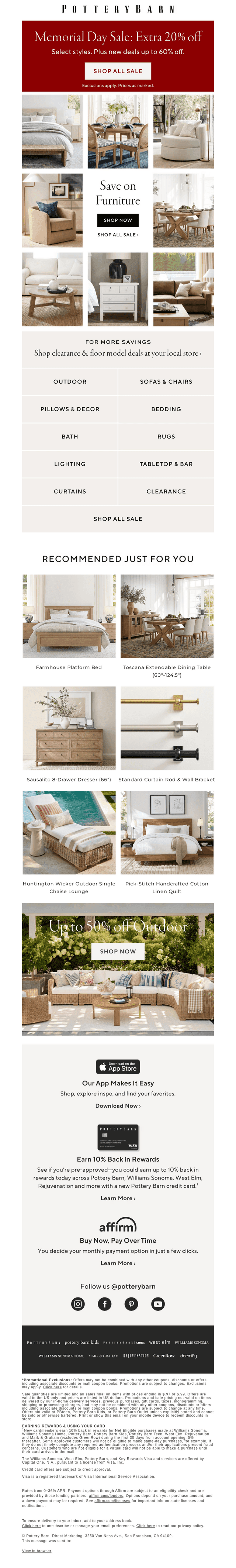Pottery Barn email from Sat, May 16, 2026