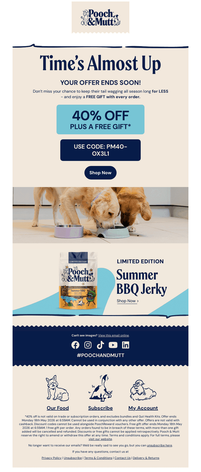 Pooch and Mutt email from Sun, May 17, 2026