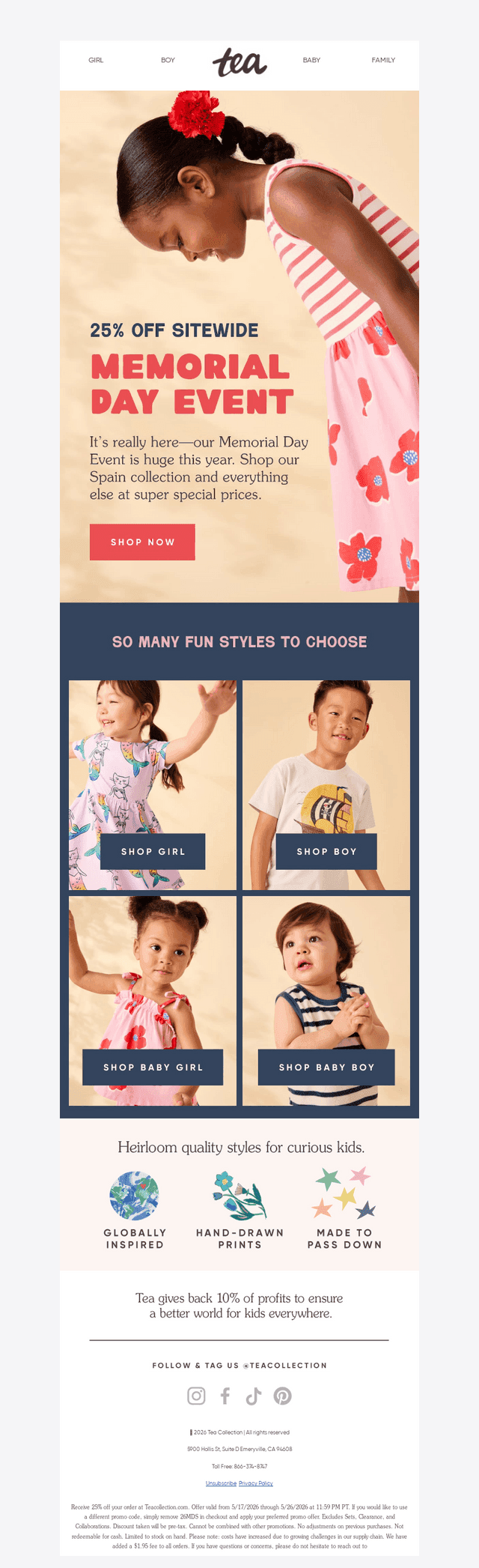 Tea Collection email from Sun, May 17, 2026