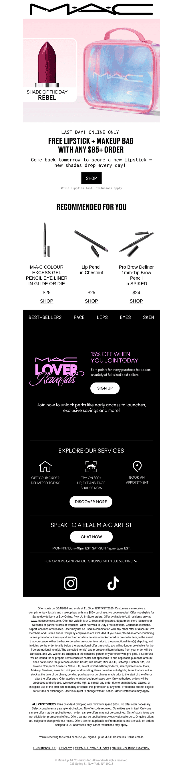 MAC Cosmetics email from Sun, May 17, 2026