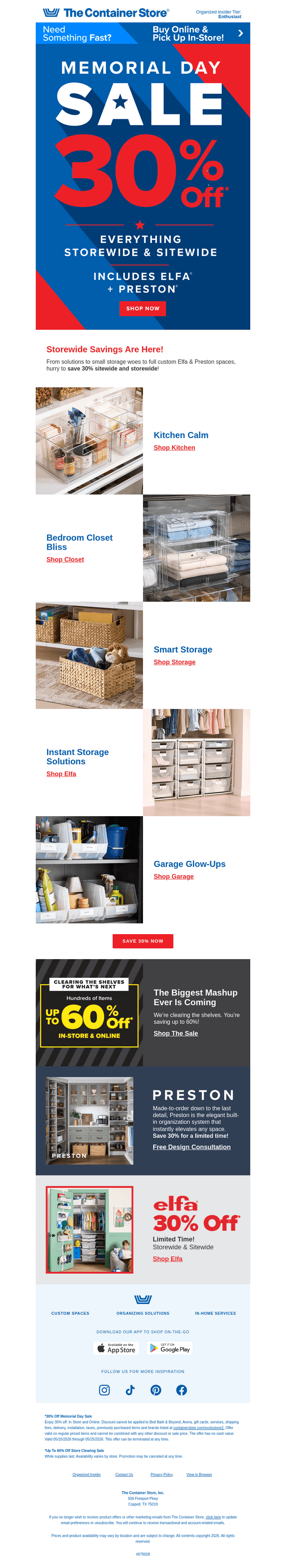 The Container Store email from Sun, May 17, 2026