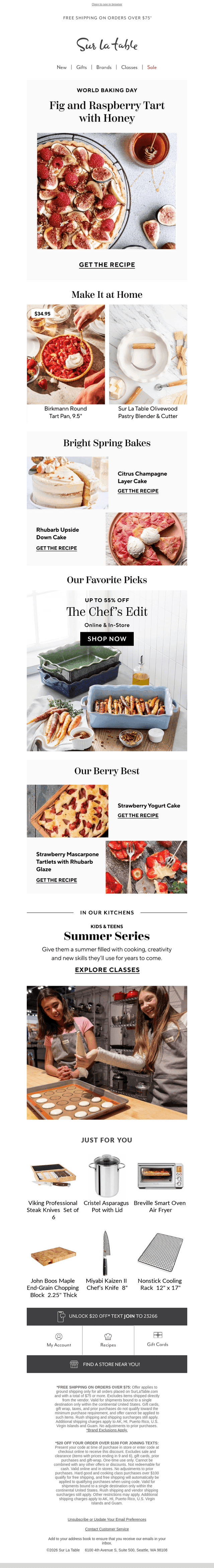 Sur La Table email from Sun, May 17, 2026