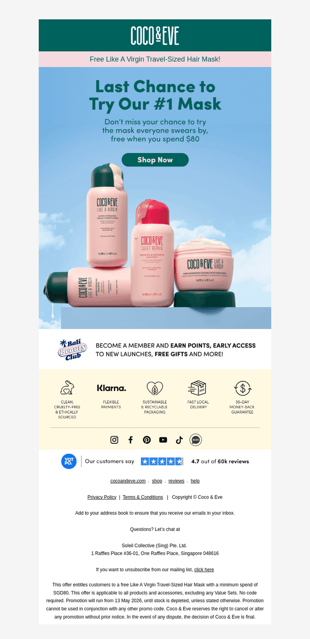 ENDS TONIGHT: Free Like A Virgin Mask!!