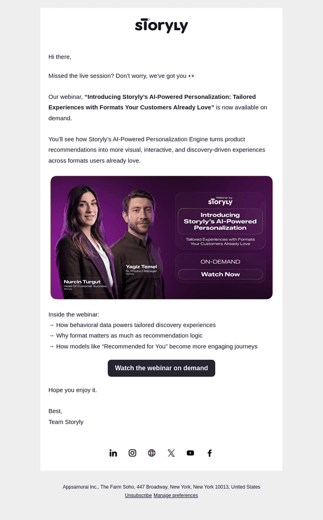Storyly email from Mon, May 18, 2026