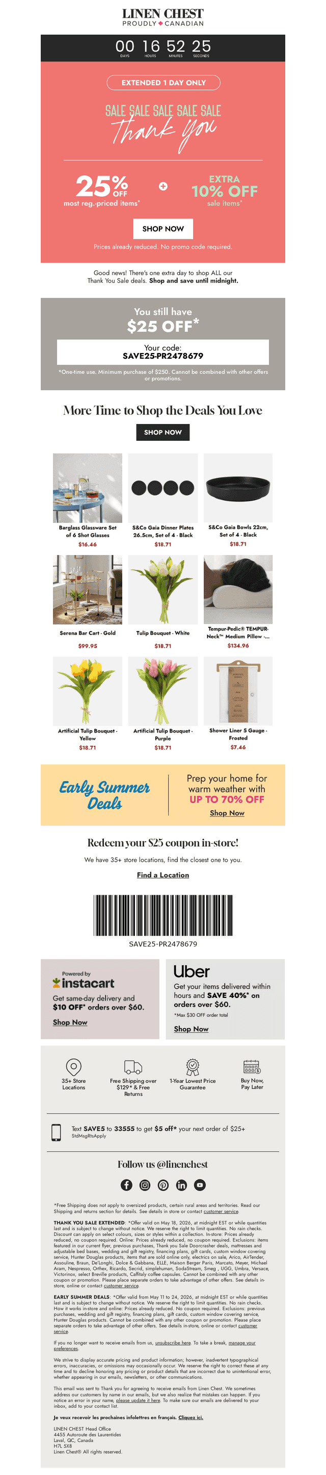 Linen Chest email from Mon, May 18, 2026