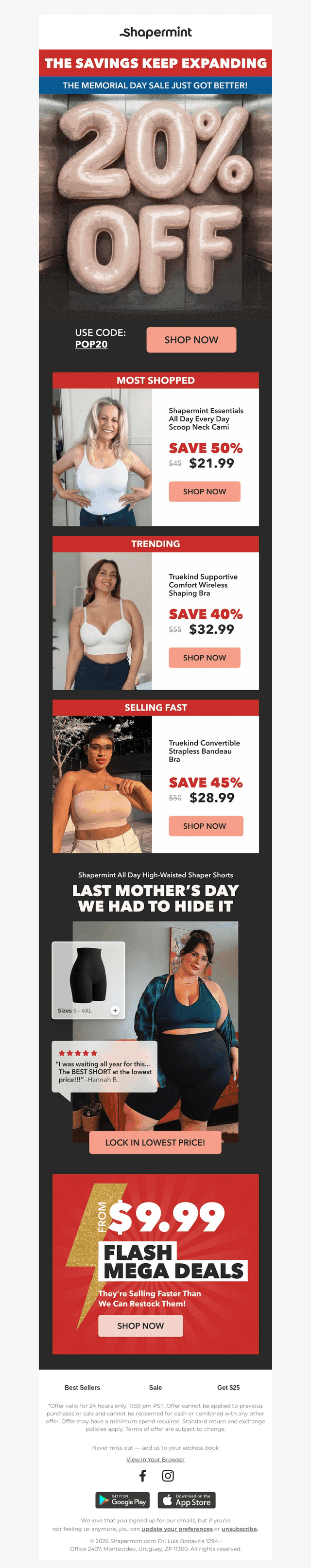 Shapermint email from Mon, May 18, 2026