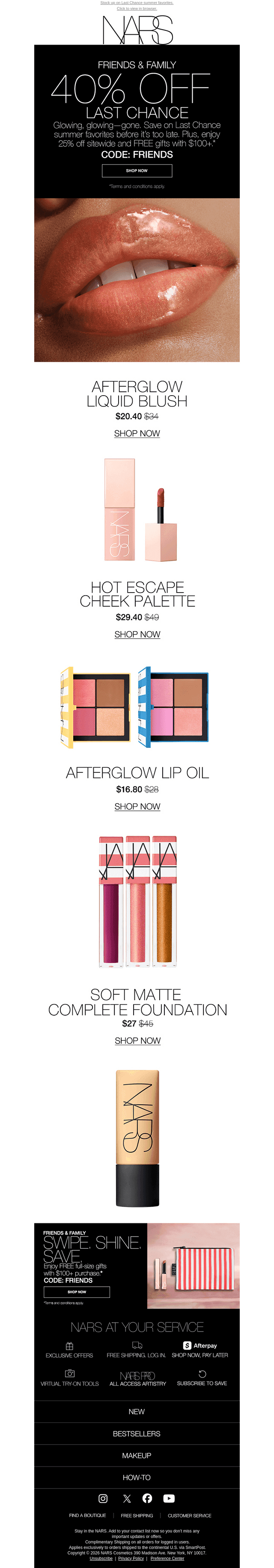 40% off. Limited quantities. Limited time.