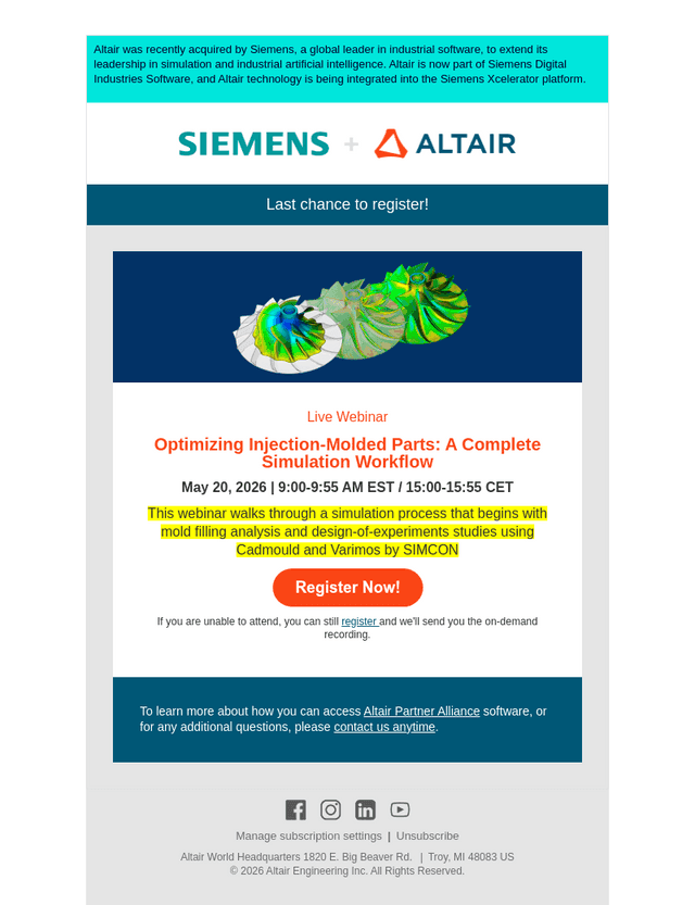 Altair email from Mon, May 18, 2026