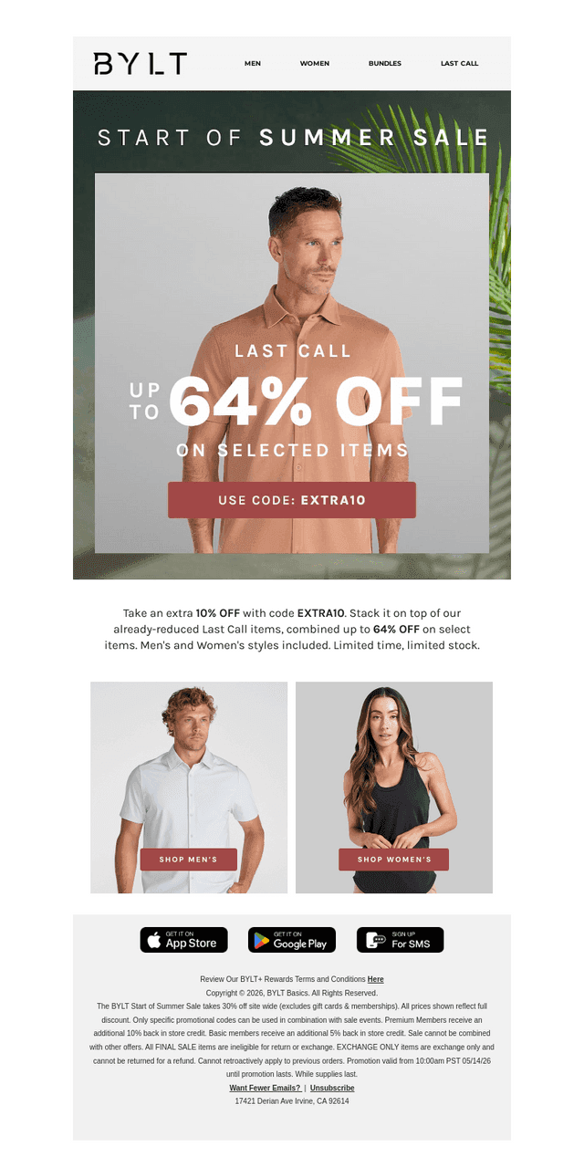 Additional 10% OFF = Up to 64% Off Last Call🔥