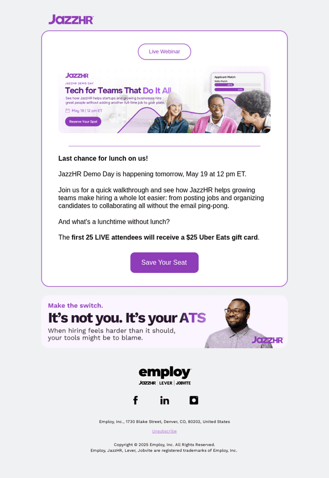 Employ email from Mon, May 18, 2026