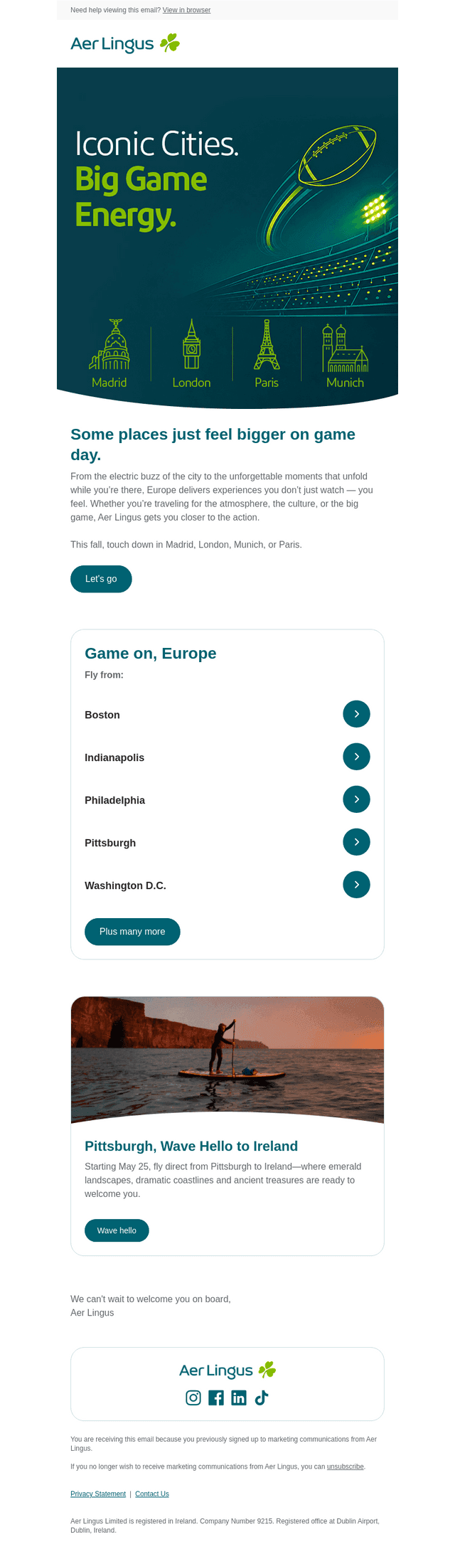 Iconic Cities. Big Game Energy.