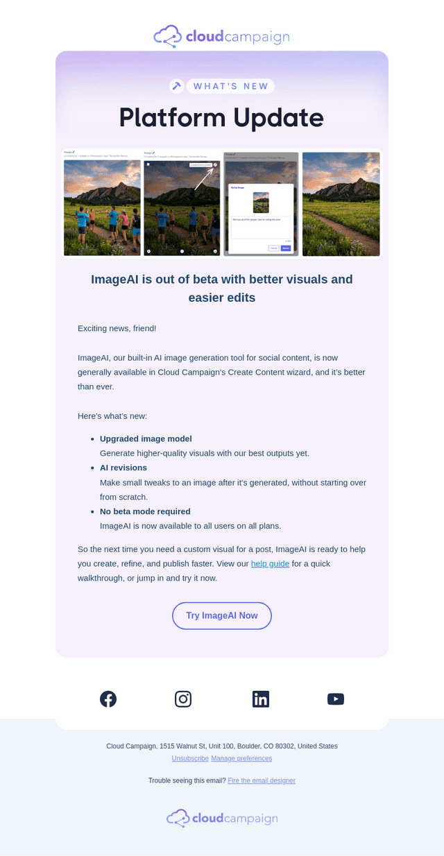 Cloud Campaign email from Tue, May 19, 2026