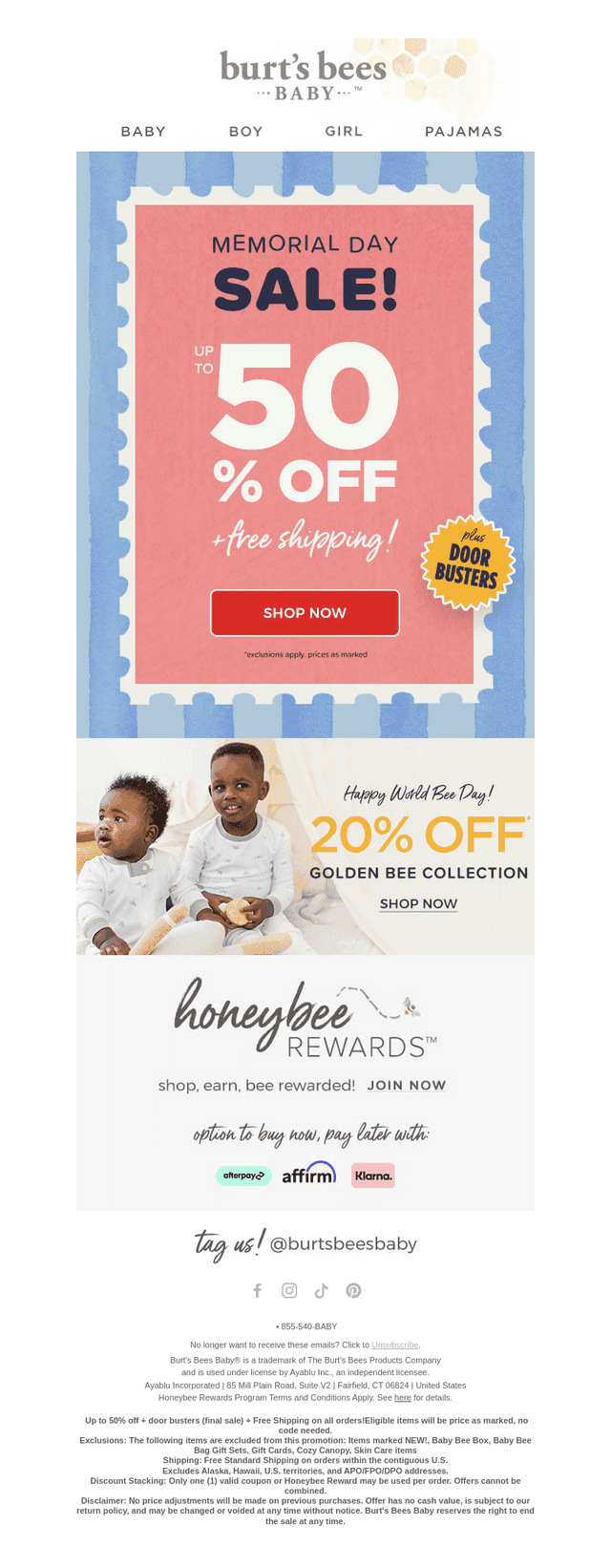 Burt's Bees Baby email from Wed, May 20, 2026