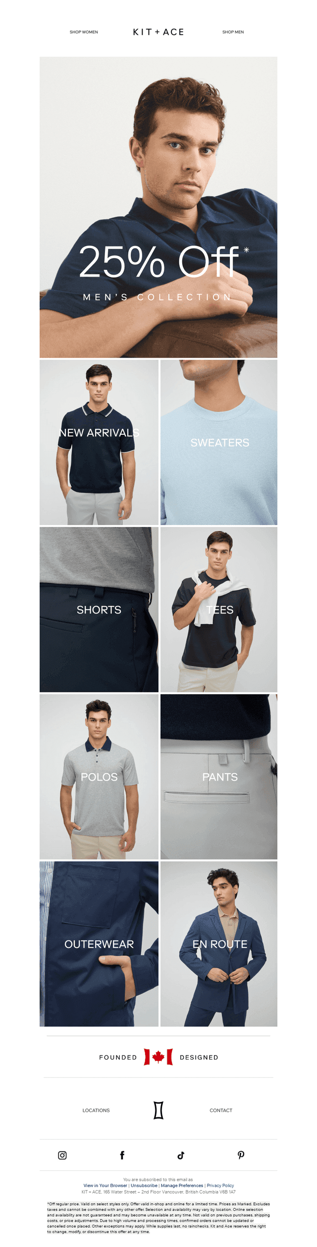 Take Your Pick — 25% Off Men's Styles