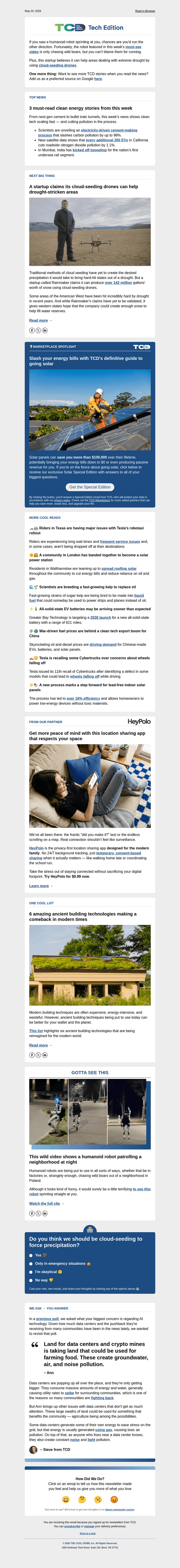 The Cool Down email from Wed, May 20, 2026
