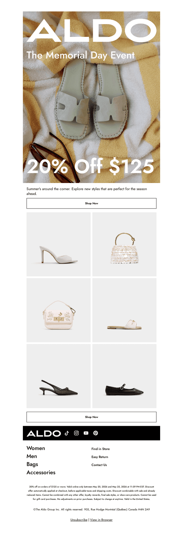 STARTS NOW: 20% off $125