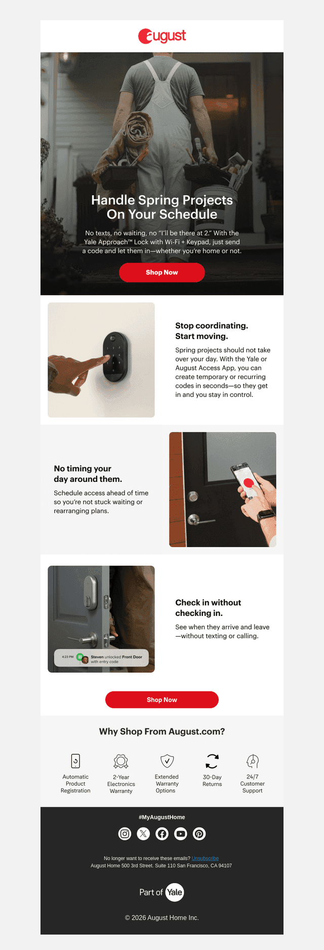 August Home email from Wed, May 20, 2026