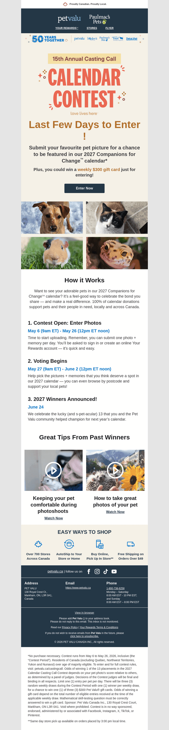 Pet Valu email from Wed, May 20, 2026