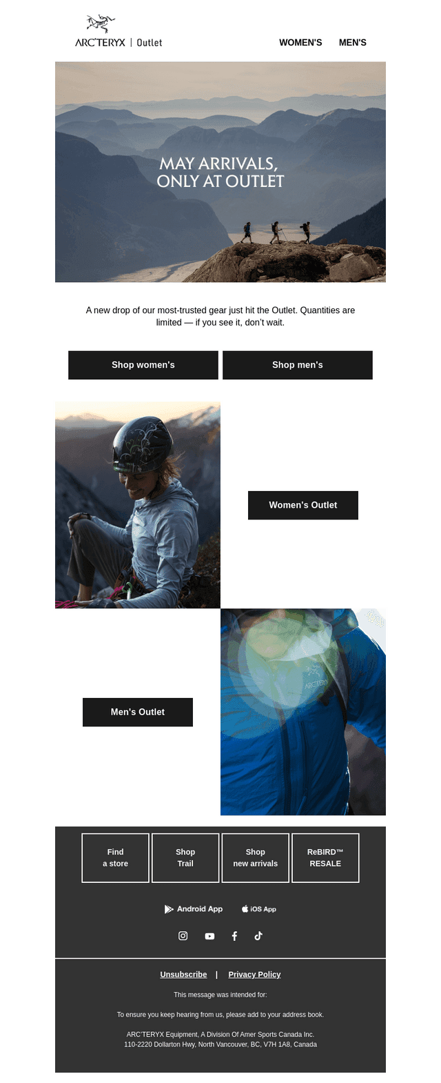 Shop Outlet gear before it’s gone