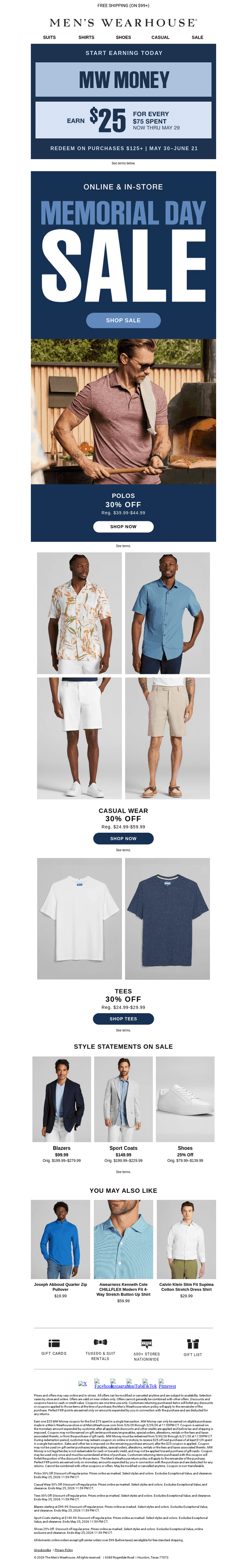 Men's Wearhouse email from Thu, May 21, 2026