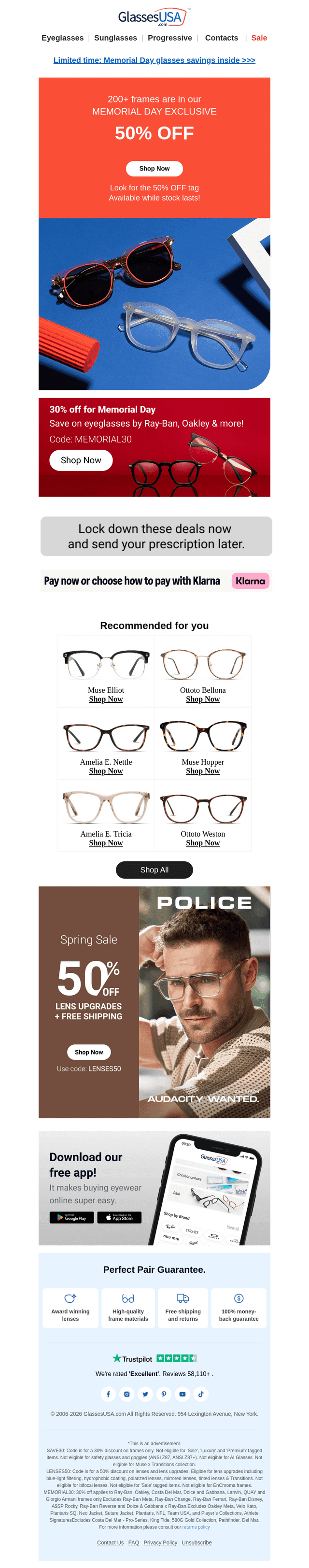 Glasses USA email from Thu, May 21, 2026