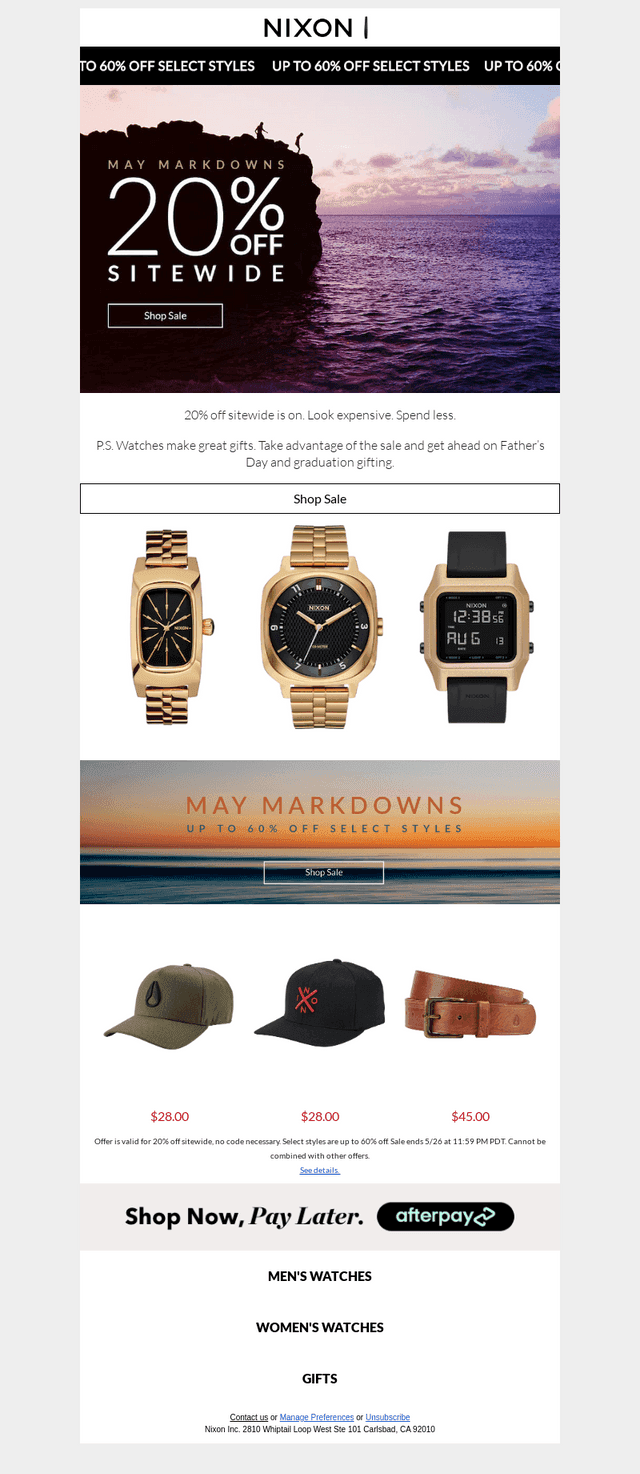 20% Off Sitewide Starts NOW