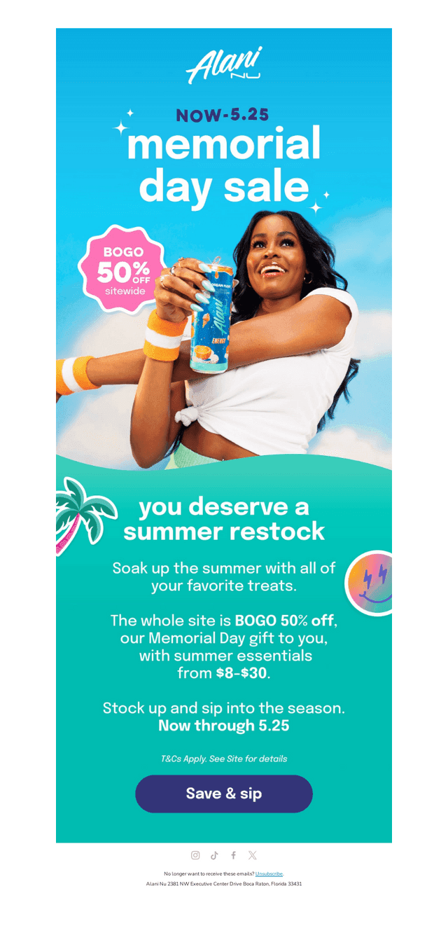 Alani Nutrition email from Thu, May 21, 2026